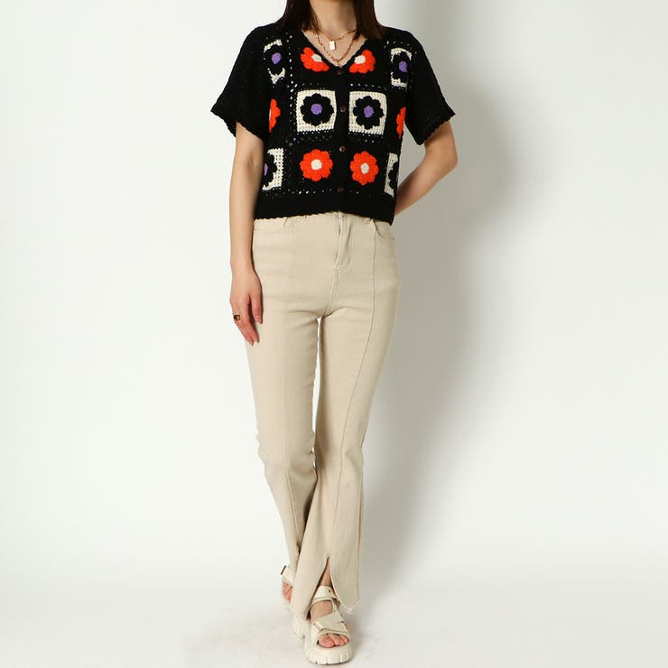 かぎ針多色短丈カーディガン | GORGE  | 詳細画像7 