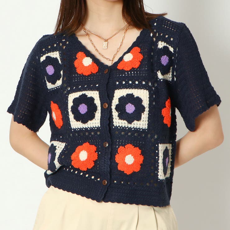 かぎ針多色短丈カーディガン | GORGE  | 詳細画像8 