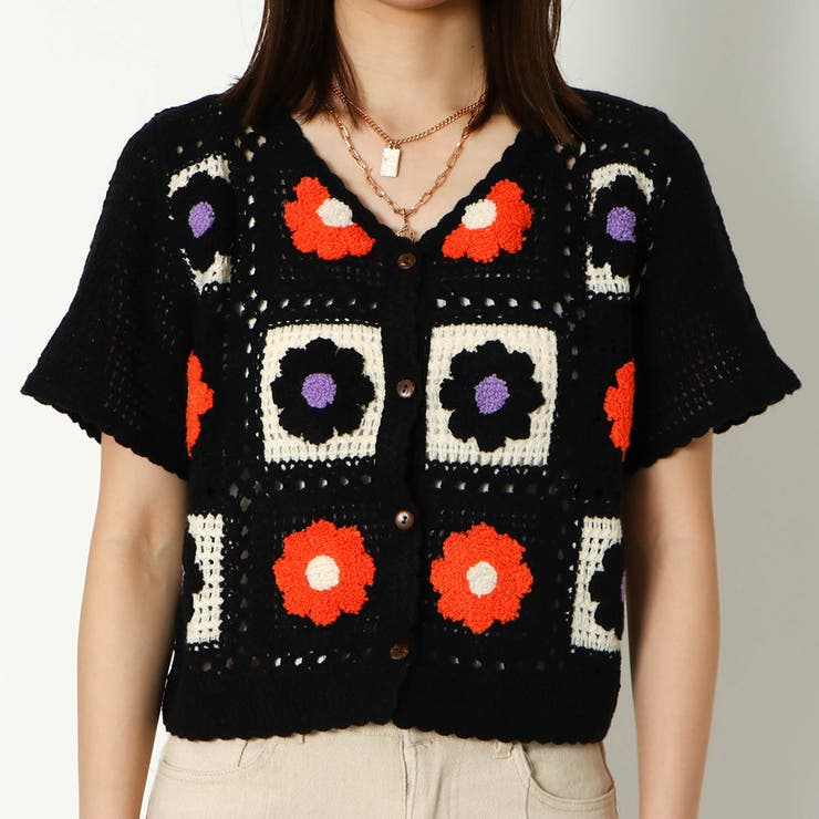 かぎ針多色短丈カーディガン | GORGE  | 詳細画像2 