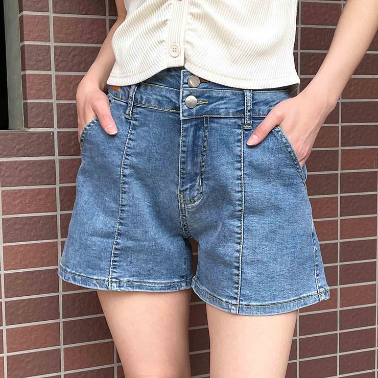 喜ばれる誕生日プレゼント ストレッチデニムショートパンツ[品番：GORW0007779]｜GORGE パンツ
