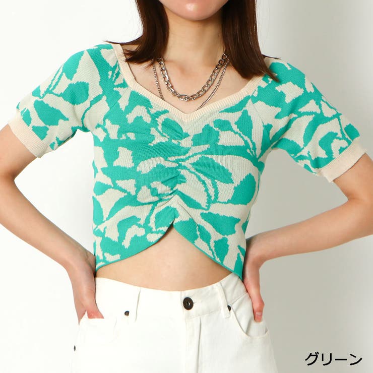 グリーン | ジャガードショートニット | GORGE 