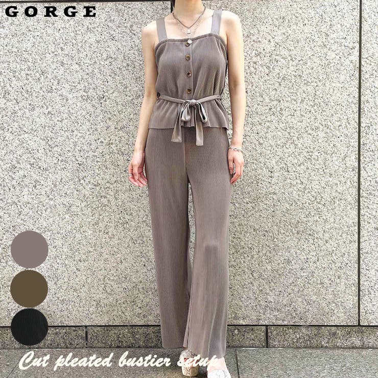 カットプリーツビスチェセットアップ[品番：GORW0007944]｜GORGE