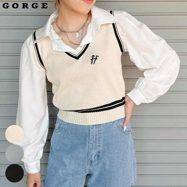 レイヤードベスト＋シャツ | GORGE  | 詳細画像1 