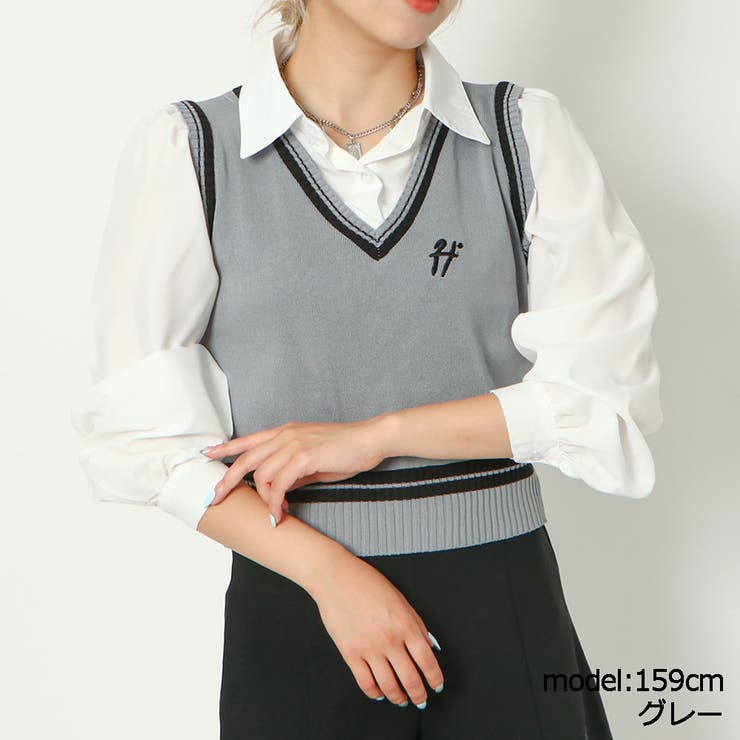 グレー | レイヤードベスト＋シャツ | GORGE 