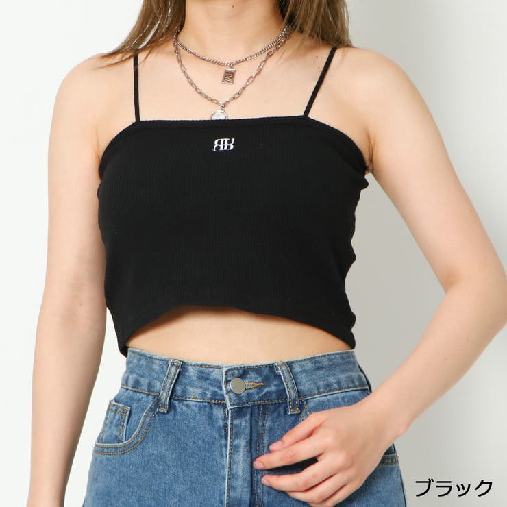 ブラック | 刺しゅう入りキャミ | GORGE 