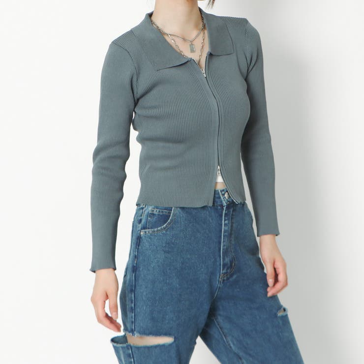 襟付きＺＩＰカーディガン | GORGE  | 詳細画像10 