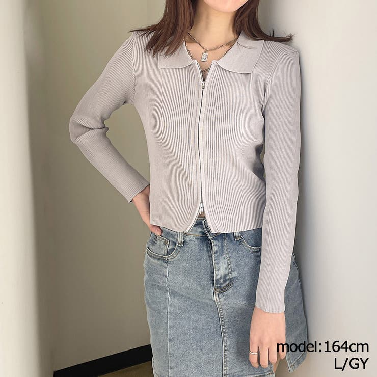 Ｌ／ＧＹ | 襟付きＺＩＰカーディガン | GORGE 