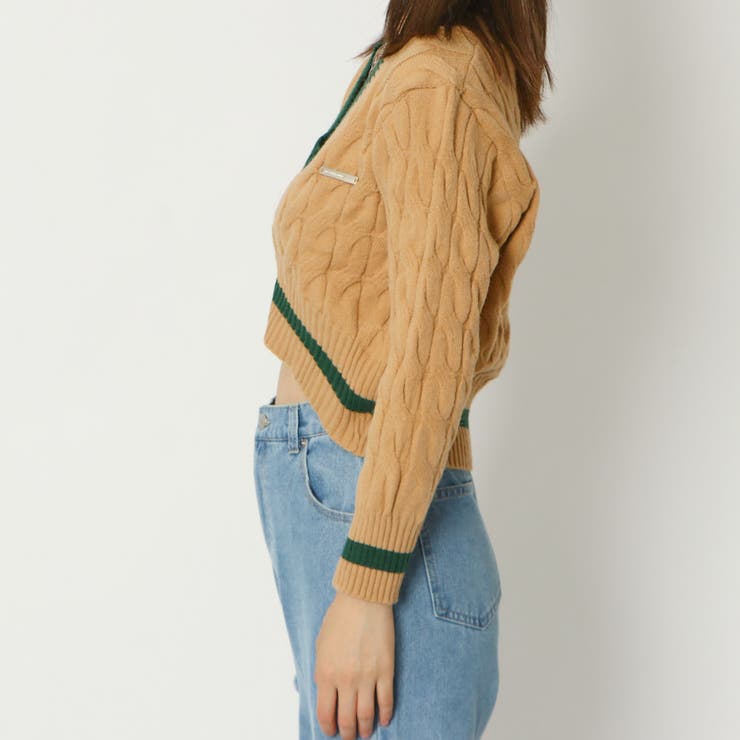 イレギュラーＶネックケーブルニット | GORGE  | 詳細画像3 