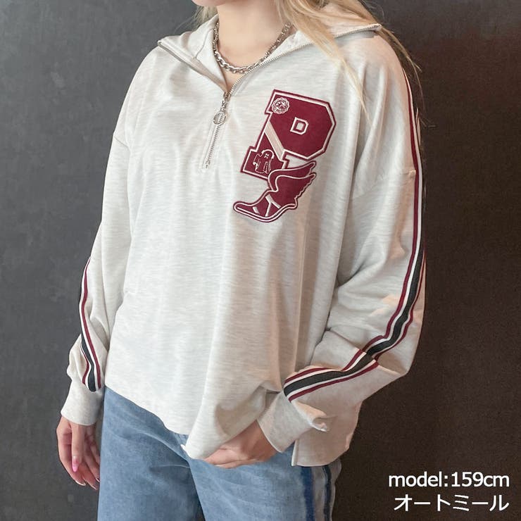 オートミール | 袖ラインハーフＺＩＰ | GORGE 