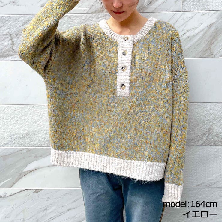 イエロー | ヘンリーニットプルオーバー | GORGE 