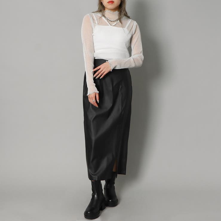 【*☆星月夜☆*】慈雨　ハイネックトップス　シワ加工　40センソユニコ ハイネックシアートップス[品番：GORW0008089]｜GORGE （ゴージ
