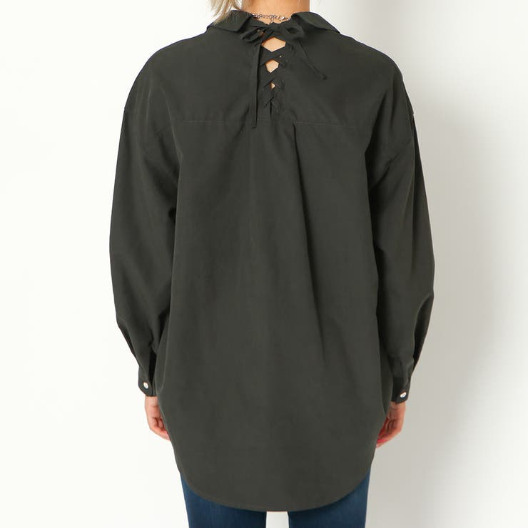 絶対的な信頼 バックレースアップ裾タックシャツ[品番：GORW0008165]｜GORGE シャツ/ブラウス(半袖/袖なし)