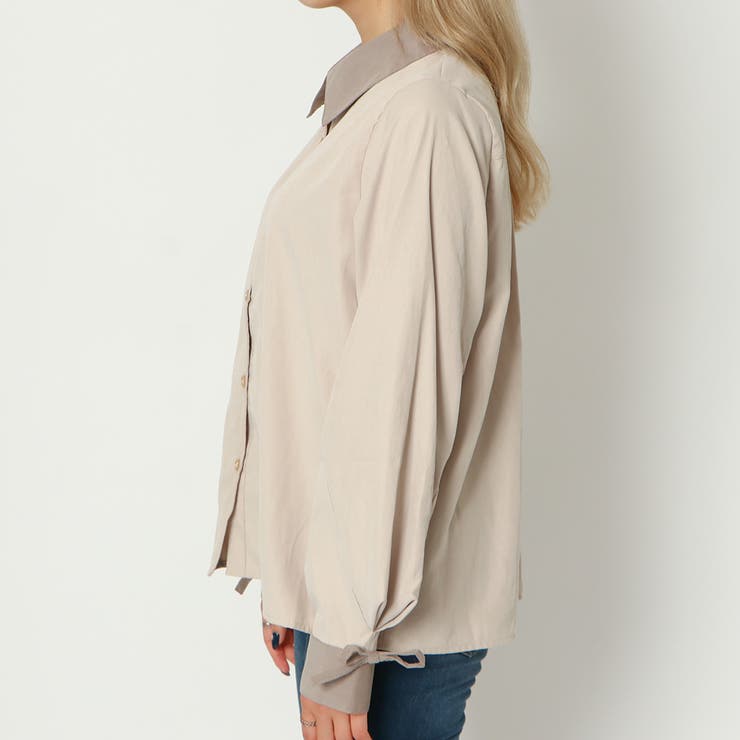 襟配色袖リボンシャツ | GORGE  | 詳細画像3 