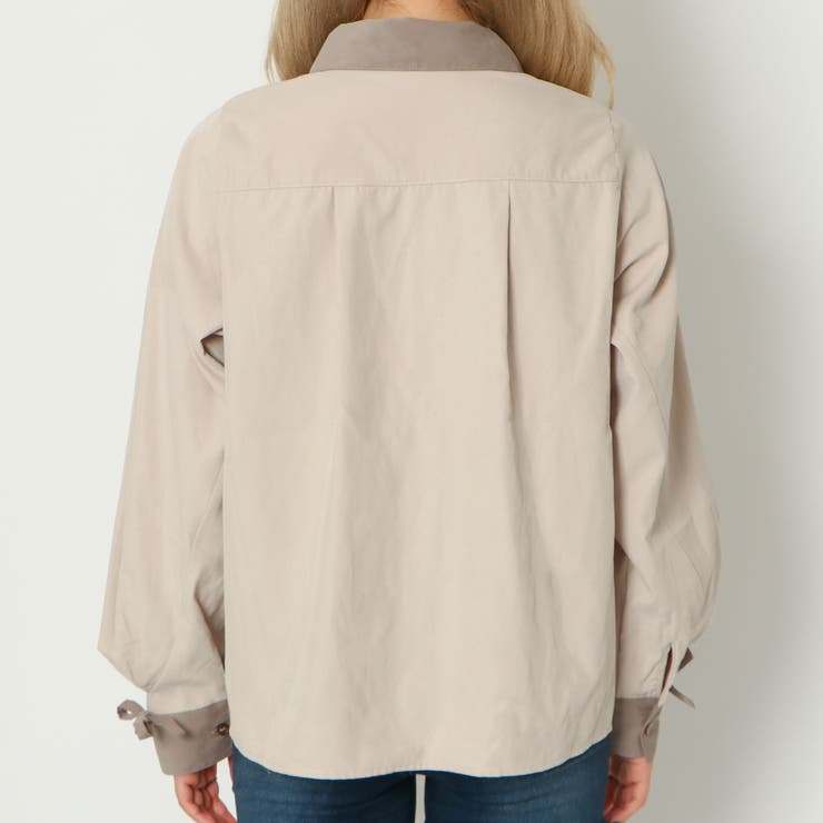 襟配色袖リボンシャツ | GORGE  | 詳細画像4 