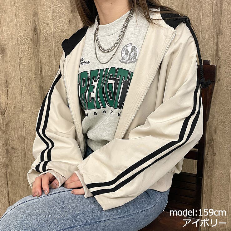 アイボリー | ラグランライン入りブルゾン | GORGE 