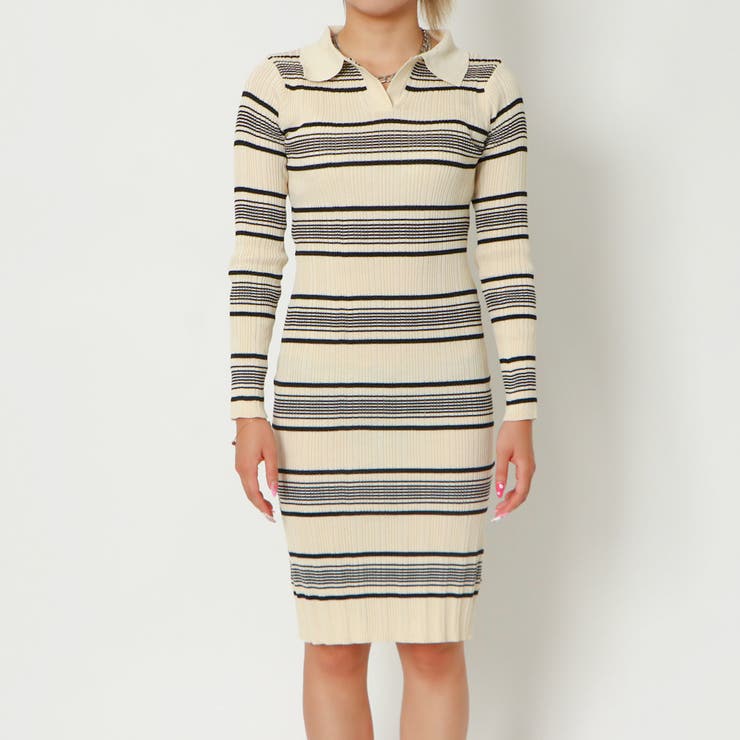 襟付きボーダーワンピース | GORGE  | 詳細画像2 
