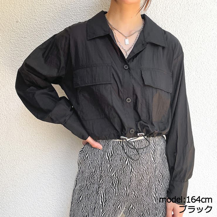 ブラック | 短丈ナイロンシャツ | GORGE 