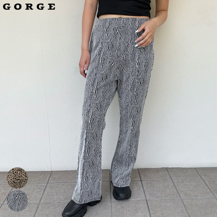 最初の  アニマル柄フレアパンツ[品番：GORW0008074]｜GORGE （ゴージ パンツ
