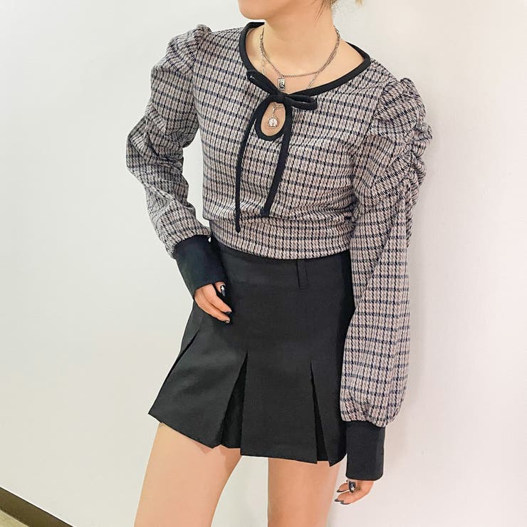 フロントリボンチェックＴＯＰＳ | GORGE  | 詳細画像8 