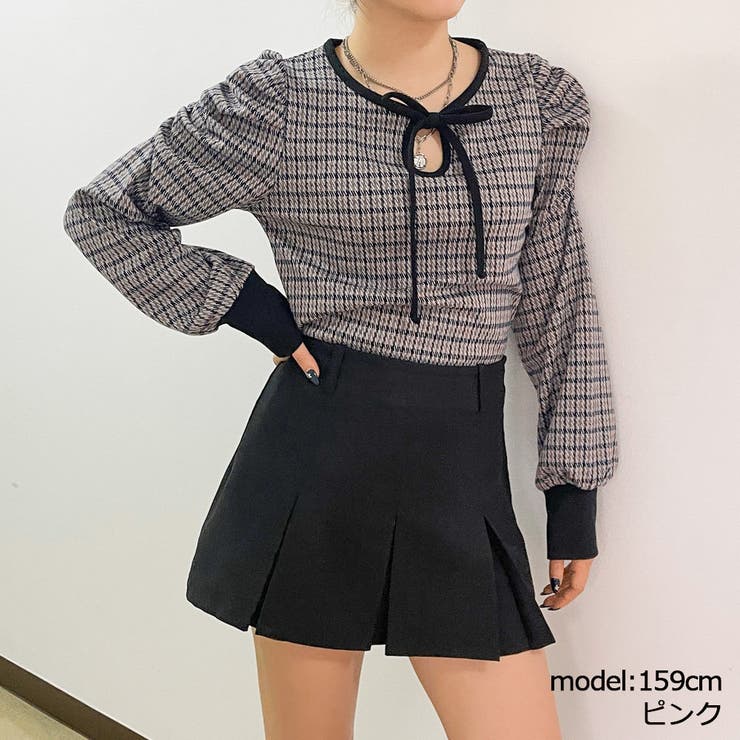 ピンク | フロントリボンチェックＴＯＰＳ | GORGE 