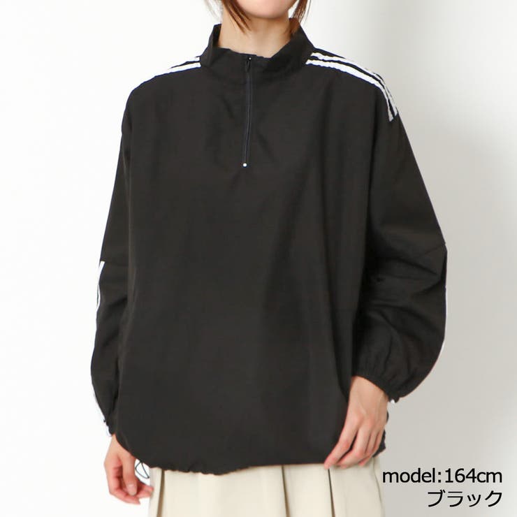 ブラック | ライン入りスタンドプルオーバー | GORGE 