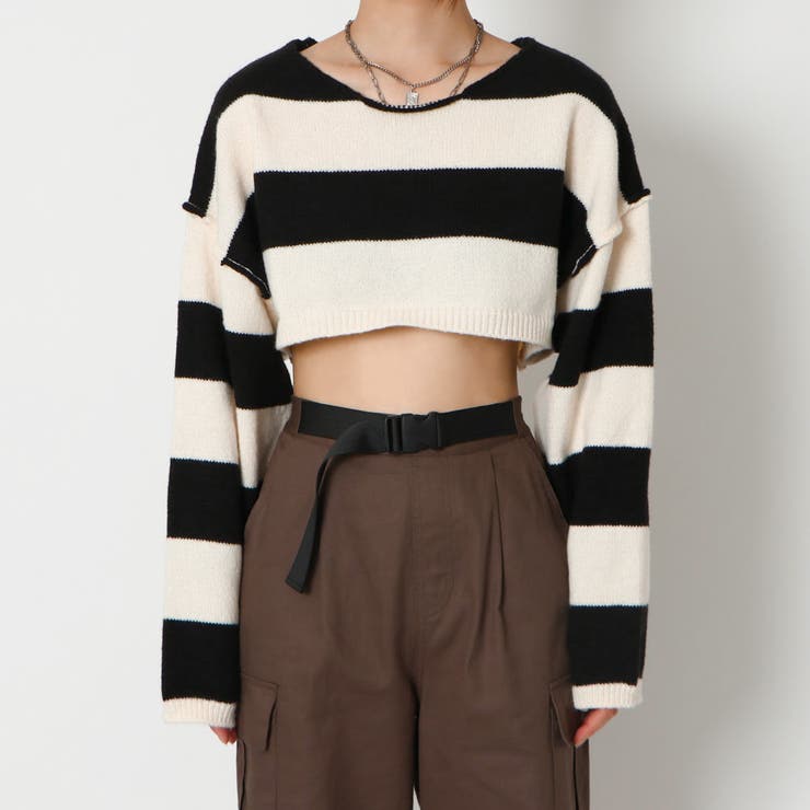 クロップドボーダーニット | GORGE  | 詳細画像2 