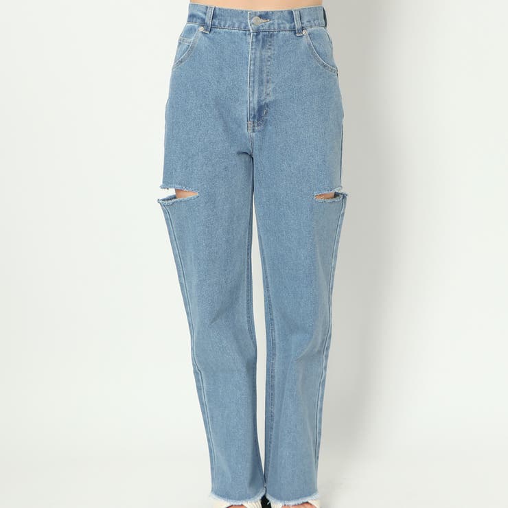 【値下げ】WCJ サイドカットデニム ブルー 25インチ ✨新品未使用✨ WCJ サイドカットデニム 若槻千夏 ジ－ンズ