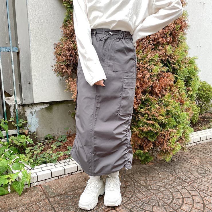 goa ゴア ミリタリースカート ロングスカート　カーキ　リネン混 goa ゴア ミリタリースカート ロングスカート カーキ リネン混