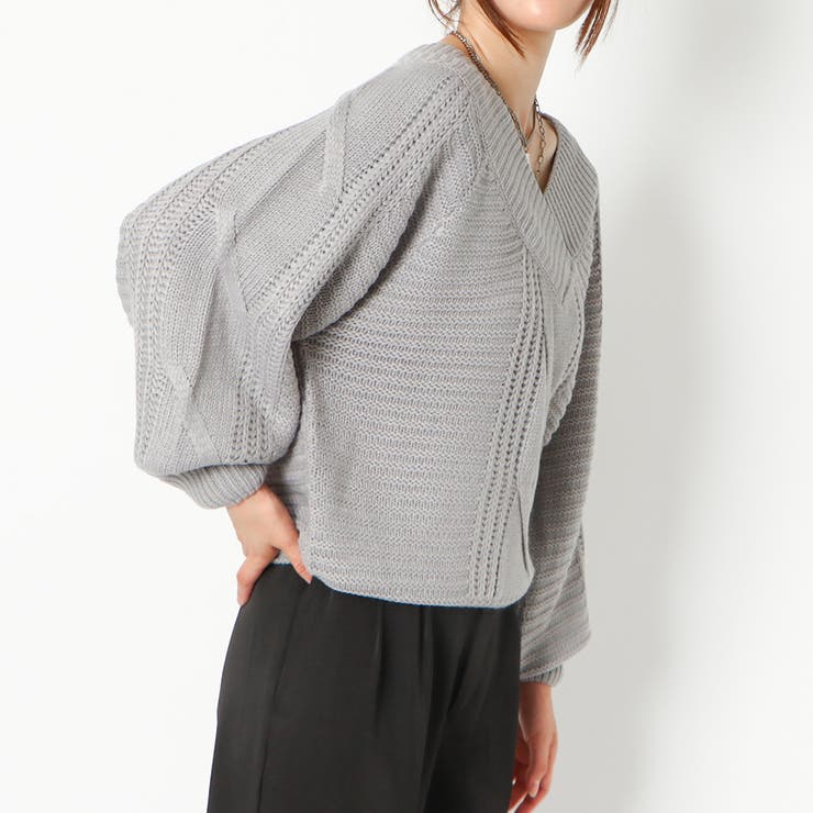 ケーブルＶネックオフショルプルオーバー | GORGE  | 詳細画像7 
