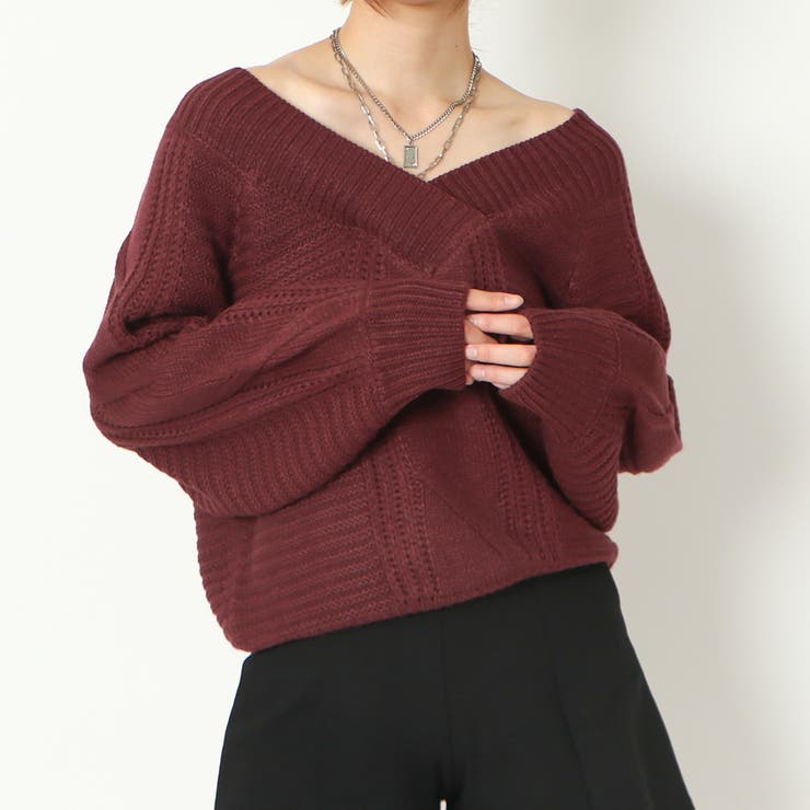 ケーブルＶネックオフショルプルオーバー | GORGE  | 詳細画像10 