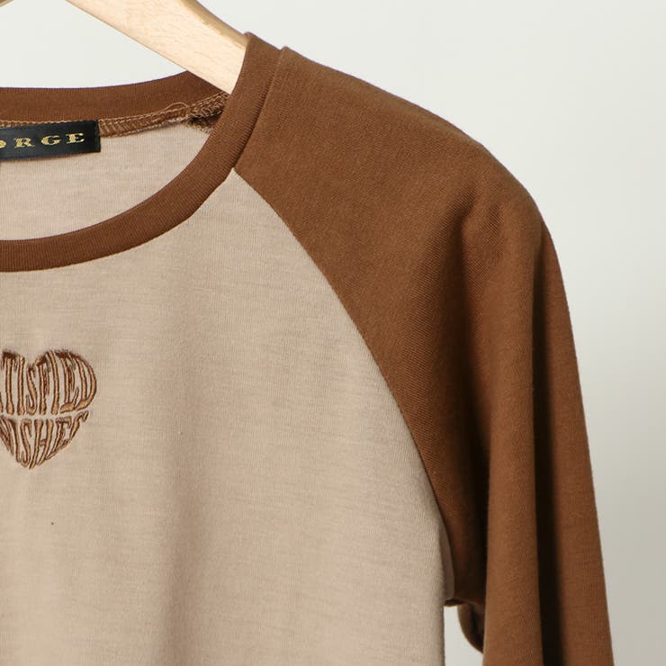ハート刺しゅうラグランＴシャツ | GORGE  | 詳細画像3 