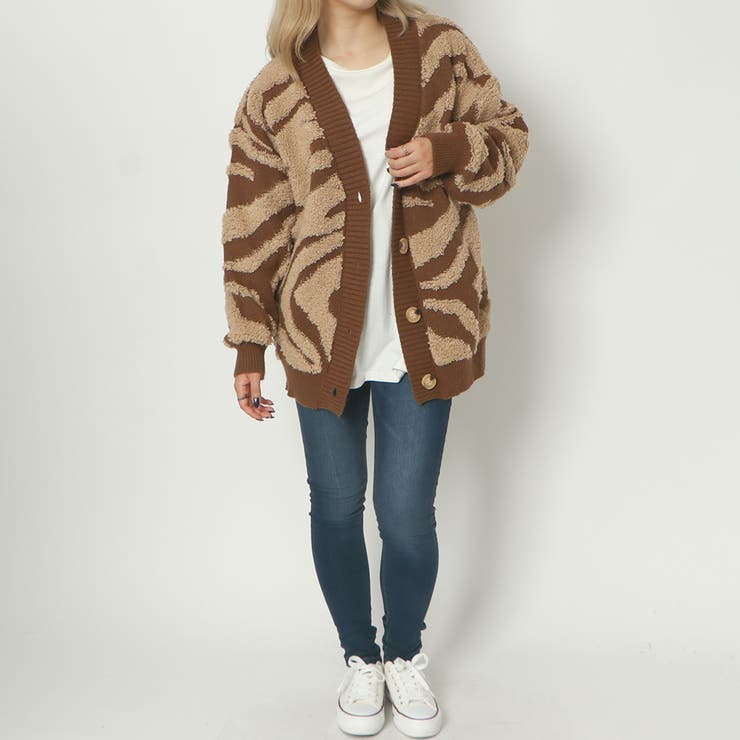 ゼブラ柄Vカーディガン[品番：GORW0008242]｜GORGE （ゴージ）の