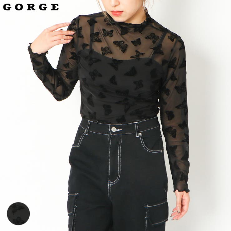 バタフライシアーハイネックTOPS[品番：GORW0008454]｜GORGE