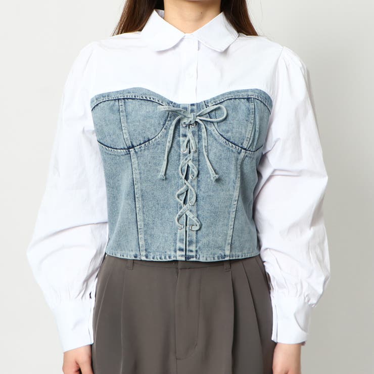 デニムビスチェ切替シャツ | GORGE  | 詳細画像2 