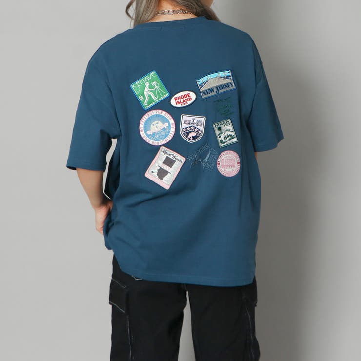 メンズ Tシャツ 刺しゅう 花 蝶 ワッペン 英字プリント a1366 楽天市場】蝶（柄刺繍）（Tシャツ・カットソー｜トップス
