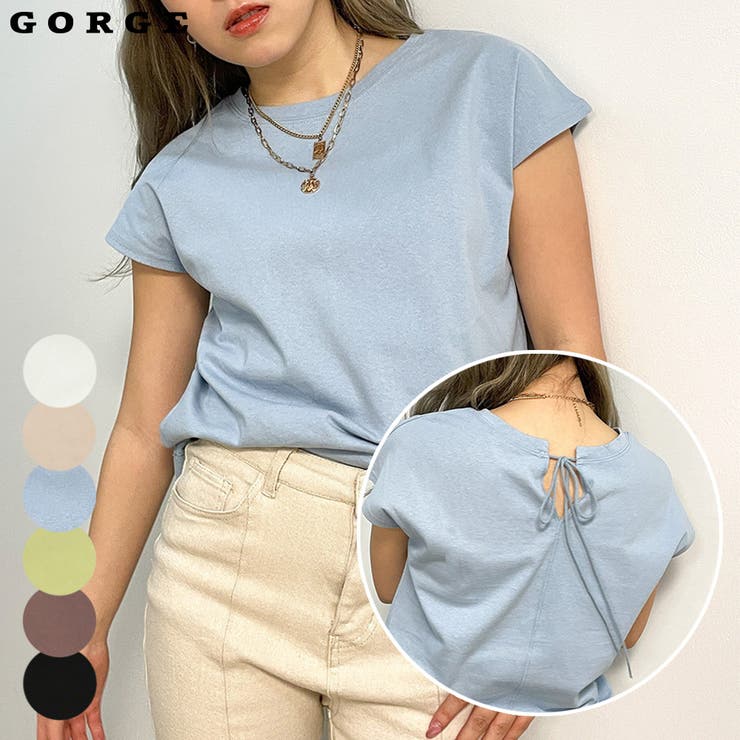 バックリボンコットンＴシャツ | GORGE  | 詳細画像1 