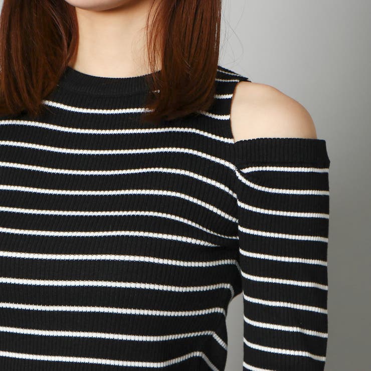 《肩あき×細ボーダー》レディース リブ ニット | GORGE  | 詳細画像5 