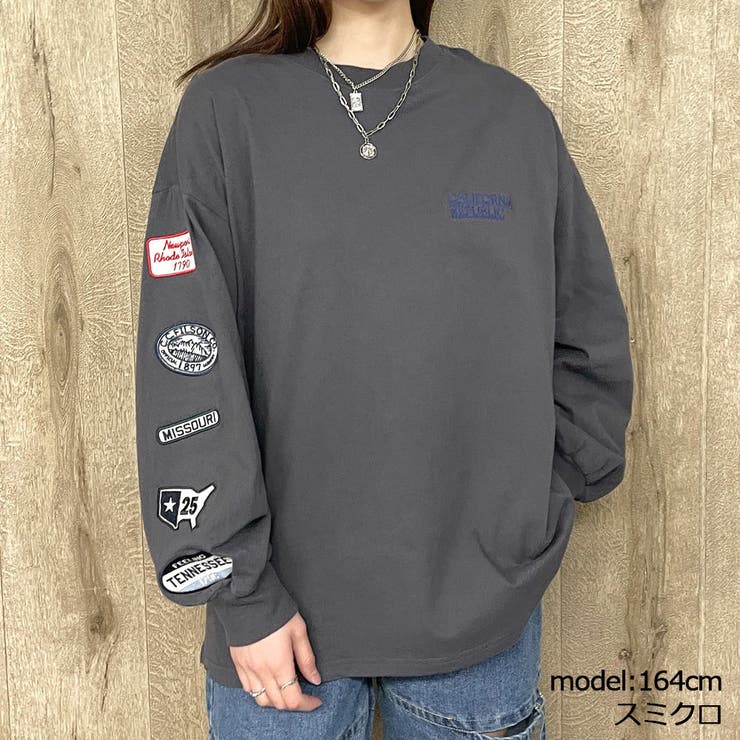 アームワッペン貼付けロンT[品番：GORW0008578]｜GORGE