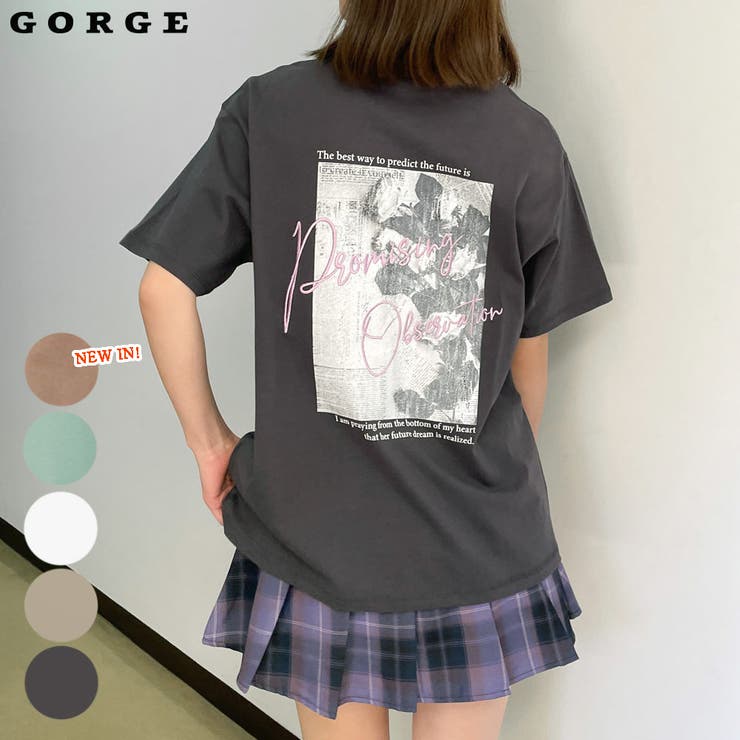 バック転写刺しゅうＴシャツ | GORGE  | 詳細画像1 
