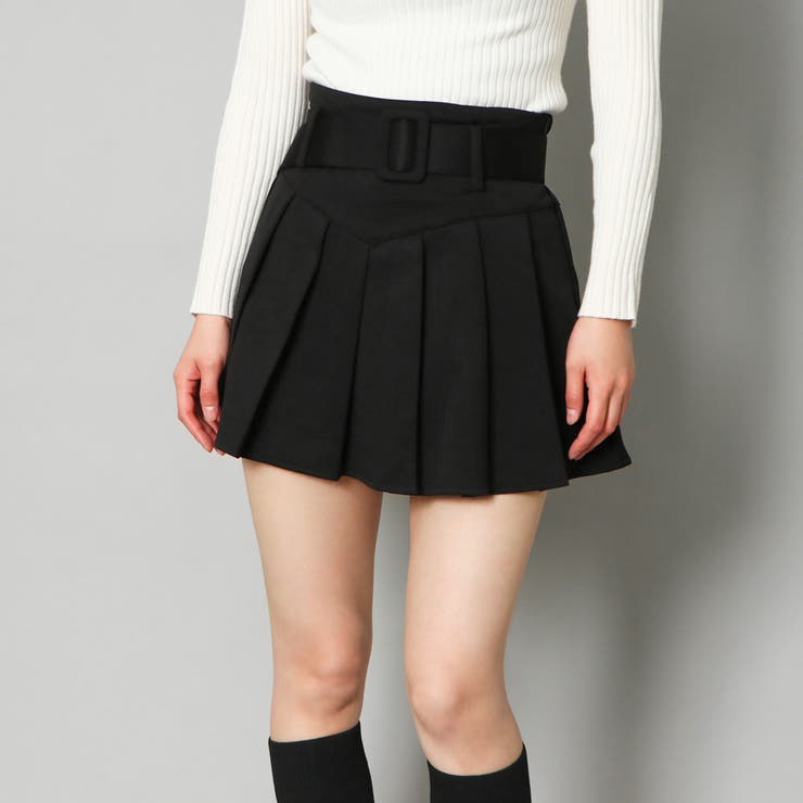 ベルト付きプリーツミニスカパン[品番：GORW0008557]｜GORGE