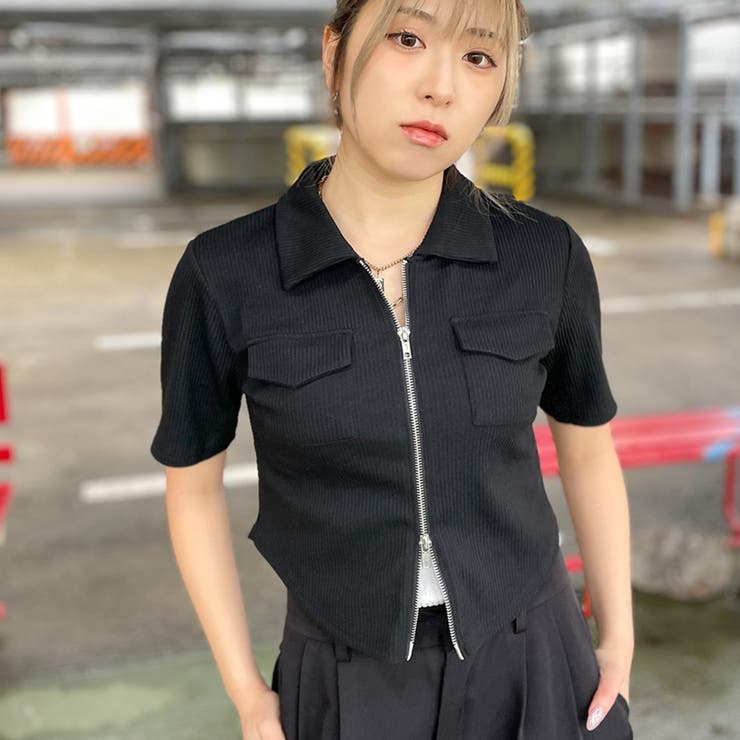 テレコリブポケ付きＺＩＰカーディガン | GORGE  | 詳細画像12 