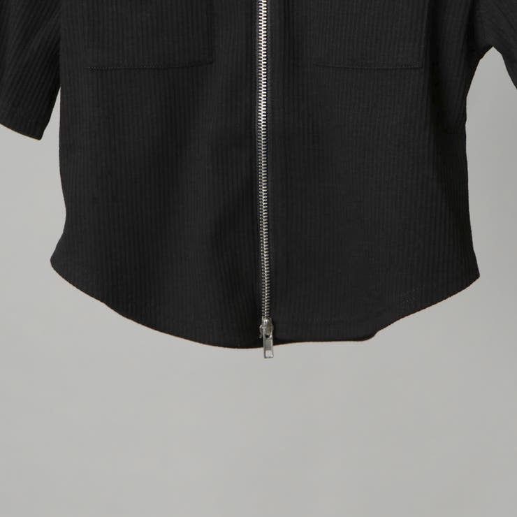 テレコリブポケ付きＺＩＰカーディガン | GORGE  | 詳細画像3 