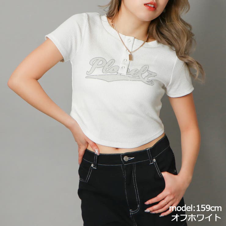 オフホワイト | テレコリブボタンロゴＴシャツ | GORGE 