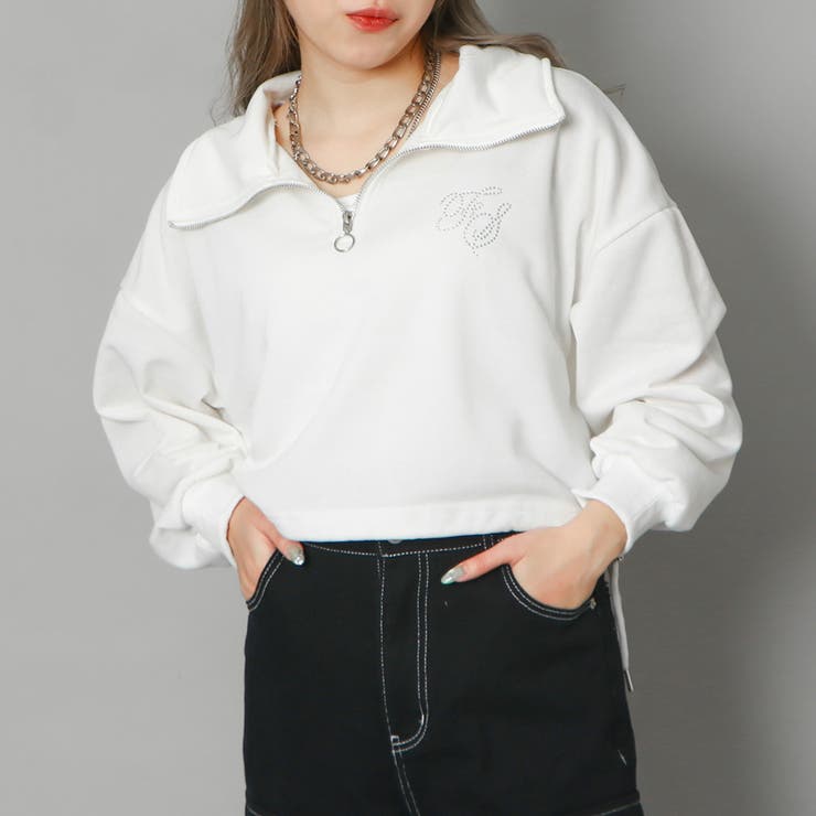 ラインストーンロゴハーフＺＩＰプルオーバー | GORGE  | 詳細画像8 