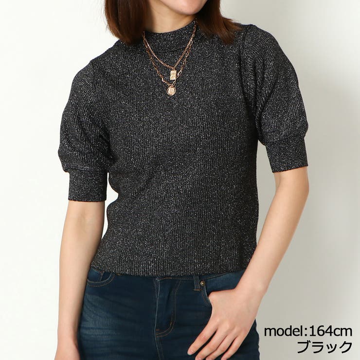 【初回限定】 半袖ラメニット[品番：GORW0008721]｜GORGE （ゴージ）の トップス
