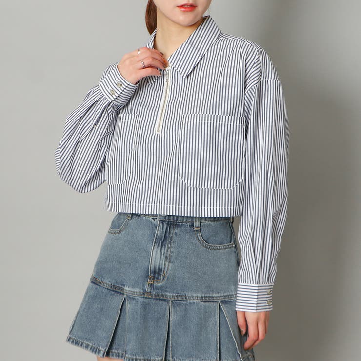 PGG ハーフジップ シャツ ブラック/ホワイト Penguin by Munsingwear ハーフジップ スウェットシャツ