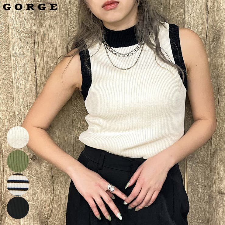 配色リブタンク | GORGE  | 詳細画像1 