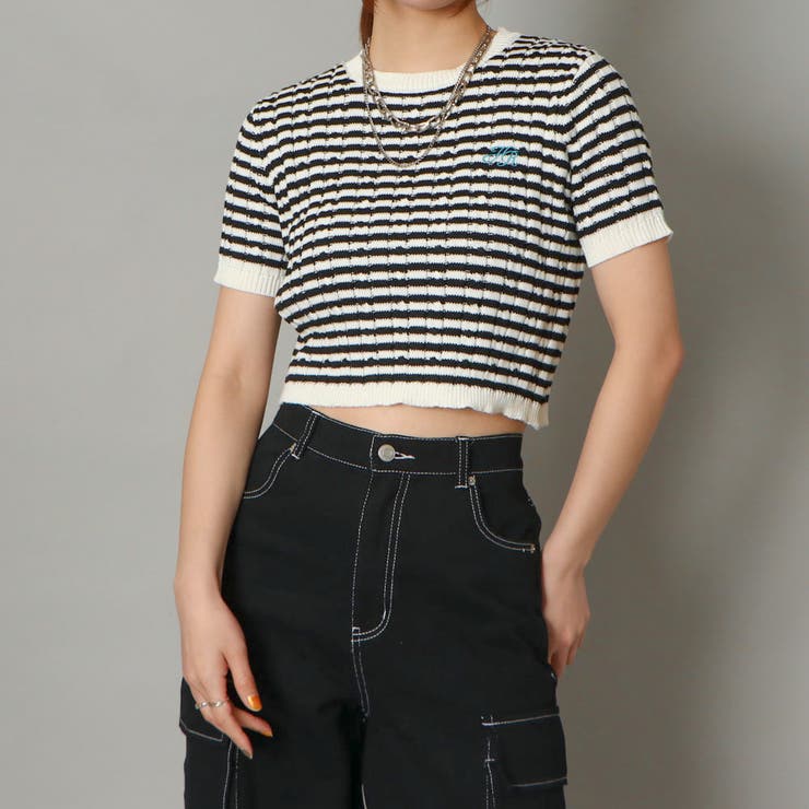 短丈半袖ケーブルプルオーバー | GORGE  | 詳細画像8 