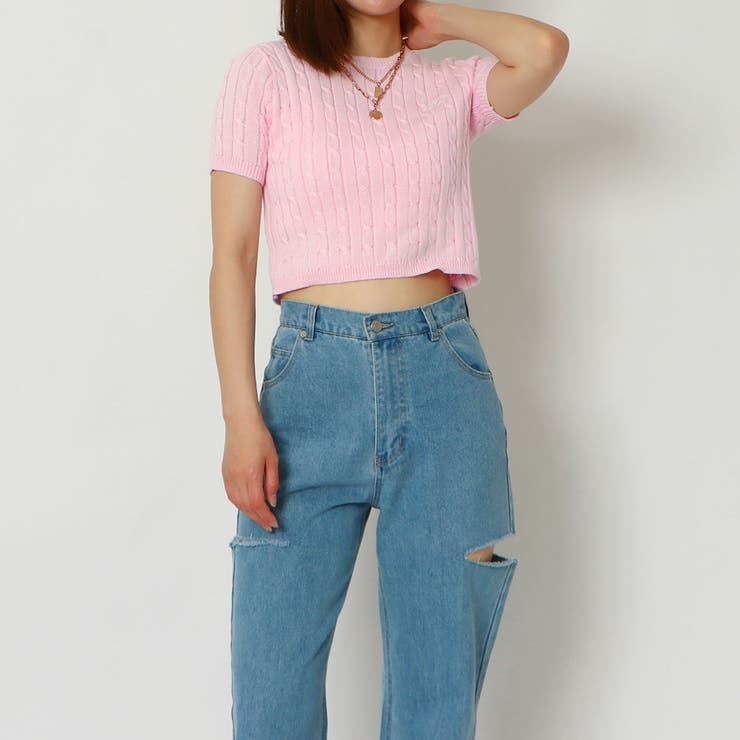 短丈半袖ケーブルプルオーバー | GORGE  | 詳細画像16 