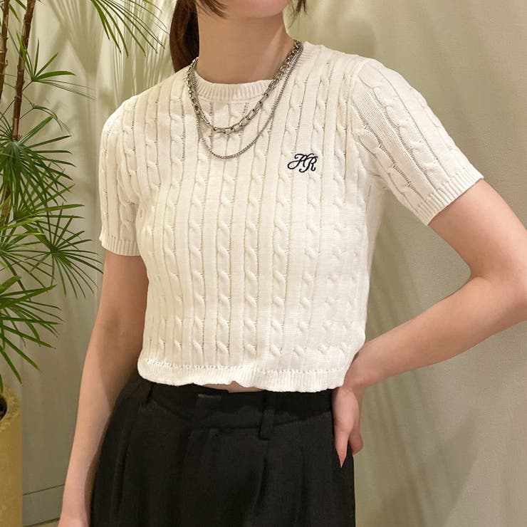 短丈半袖ケーブルプルオーバー | GORGE  | 詳細画像17 